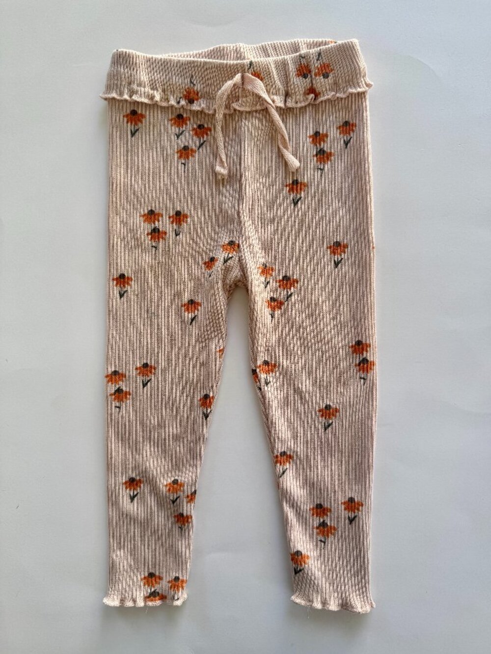 Zara Baby Girls Floral Ruffle Rib Leggings 18-24M